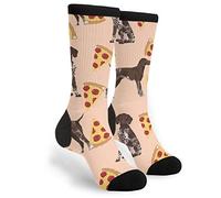 Pizza Con Cane Da Caccia Tedesco A Pelo Corto Uomo Donna Calze Escursionismo Traspiranti Calzini Termici Termici Calzini Sportivi Per Running Lunga Distanza Camminate