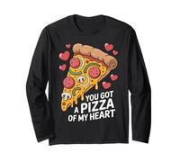 Pizza del Mio Cuore Divertente Cibo Gioco di Parole San Valentino Amore Maglia a Manica