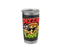 Pizza è il mio amore Cibo divertente Graffiti Art Bicchiere termico in acciaio inox doppia parete