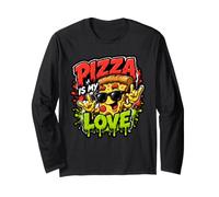 Pizza è Il Mio Amore Cibo Divertente Graffiti Art Maglia a Manica