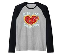Pizza È Il Mio Valentino Single e Love Pizzas Meme Maglia con Maniche Raglan