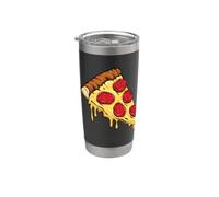 pizza, fetta, con, peperoni, e, formaggio, cartone animato, illustrazione Bicchiere termico in acciaio inox doppia parete