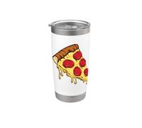 pizza, fetta, con, peperoni, e, formaggio, cartone animato, illustrazione Bicchiere termico in acciaio inox doppia parete