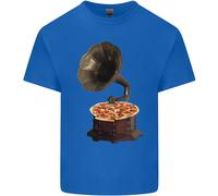 Pizza Grammofono Giradischi Vinile Records Dj Uomo Cotone T-Shirt