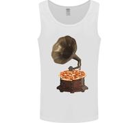 Pizza Gramophone Vinyl Records Turntable DJ Uomo Vest Tank Top