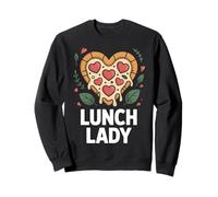 Pizza Heart Lunch Lady Retro Love Slice Vibes Felpa