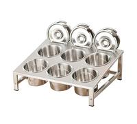 Pizza Ingrent Stat con contenitore per buffet e cucchiaio condimento e guarnizione nizer per una facile preparazione dei pasti (42 x 34,3 x 15 cm)