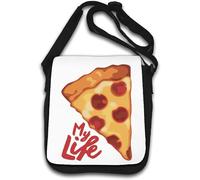 Pizza is My Life - Borsa a tracolla, colore: Bianco