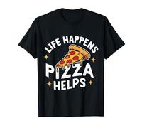 Pizza Life Happens Pizza aiuta l'italiano Maglietta