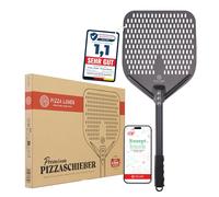 Pizza Lover Pala per pizza di alta qualità, perforata, 30 x 30 cm, in alluminio anodizzato duro (antiaderente), per pizza e pane fatti in casa, ideale per pietre, forno e barbecue