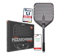 Pizza Lover® Pala per pizza perforata di alta qualità, 35 x 35 cm, in alluminio anodizzato duro (antiaderente), per pizza e pane fatti in casa, ideale per pietre, forno e barbecue