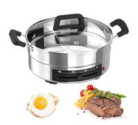Pizza Maker elettrico, padella elettrica, forno per pizza portatile da interno 4 in 1, macchina per pancake e omelette, 3 livelli di regolazione della potenza, senza rivestimento