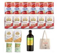 Pizza napoletana | Scatola ingredienti per pizza premium - 6 Farine per pizzeria Caputo 1 kg - 2 semola macinata Caputo 1 kg - 2 lievito Caputo 100 g - 6 mamme concentrato di pomodoro 400 g - 1 olio