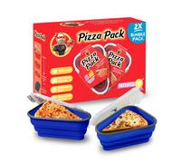 PIZZA PACK The Perfect Reusable Pizza Storage Container with 5 Microwavable Serving Trays - BPA-Free Adjustable Pizza Slice Container to Organize & Sa