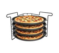 Pizza Pan And Rack Set | Foldable Heavy-Duty Stable Holder | Oven Pizza Pan