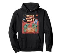 Pizza Party On Mars UFO Alien Sci-Fi Entusiasti Uomini Donne Felpa con Cappuccio