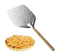 Pizza - Pasta per pizza | Pietra per pizza per barbecue | Manico in legno per pizza | 12 in lega di alluminio | Spatola per pizza | Pagaia perforata non a strati per ristoranti domestici