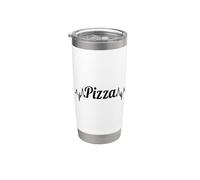 Pizza Pulse Line Pizzaiolo Heartbeat Pizzeria Bicchiere termico in acciaio inox doppia parete