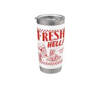 Pizza Satan "Fresh Hell" Satan Occult Satanic Lucifer Bicchiere termico in acciaio inox doppia parete