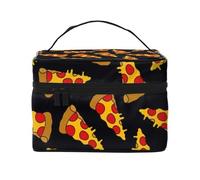Pizza scarabocchio, Borsa per il trucco Borsa per cosmetici Borsa da toilette da viaggio portatile Astuccio per matite Astuccio da toilette