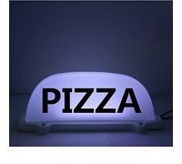 PIZZA segno luce, impermeabile LED Car Top Light Roof PIZZA segno con 3 Meter Charger Line Magnet Base(12V cigarette lighter,White)