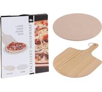 Pizza Set Steinplatte mit Pizzaschaufel 2tlg. Ø33cm Pizza Platte Servierplatte