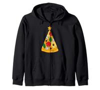 Pizza Slice Funny Christmas Tree Family Food Pizza Lover Felpa con Cappuccio