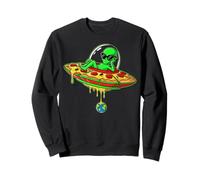 Pizza Slice UFO Alien Funny Cosmic Food Felpa
