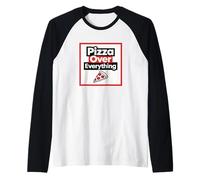 Pizza su Tutto Disegno Grafico della Scatola della Fetta Maglia con Maniche Raglan