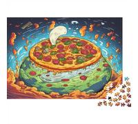 Pizza Terra Creativa Puzzle 1000 Pezzi Carta per Adulti Scena Fantastica di Cibo Gioco di Puzzle per Famiglia Decorazione Casa Regalo 38x26cm/1000pcs