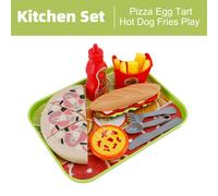 Pizza Uova Crostata Hot Dog Patatine Fritte Set Cucina Con Cibo Per Bambini中 T9