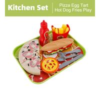 Pizza Uova Crostata Hot Dog Patatine Fritte Set Cucina Con Cibo Per Bambini中 Y1