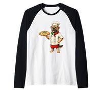 Pizzaiolo Mastino Italiano Divertente Cucina per Cani Maglia con Maniche Raglan