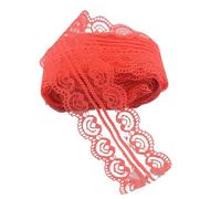 Pizzi E Merletti 10 metri doppio nastro di pizzo a forma cuore cucito 45MM trim fai da te tessuto ricamo accessori artigianali(Red)