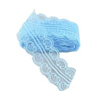 Pizzi E Merletti 10 metri doppio nastro di pizzo a forma cuore cucito 45MM trim fai da te tessuto ricamo accessori artigianali(Sky Blue)