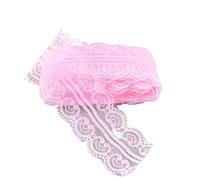 Pizzi E Merletti 10 metri doppio nastro di pizzo a forma cuore cucito 45MM trim fai da te tessuto ricamo accessori artigianali(Pink)