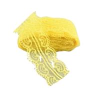 Pizzi E Merletti 10 metri doppio nastro di pizzo a forma cuore cucito 45MM trim fai da te tessuto ricamo accessori artigianali(Yellow)