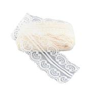 Pizzi E Merletti 10 metri doppio nastro di pizzo a forma cuore cucito 45MM trim fai da te tessuto ricamo accessori artigianali(Off White)