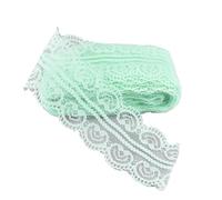 Pizzi E Merletti 10 metri doppio nastro di pizzo a forma cuore cucito 45MM trim fai da te tessuto ricamo accessori artigianali(Light Green)