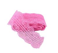 Pizzi E Merletti 10 metri doppio nastro di pizzo a forma cuore cucito 45MM trim fai da te tessuto ricamo accessori artigianali(Rose Red)