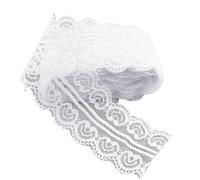 Pizzi E Merletti 10 metri doppio nastro di pizzo a forma cuore cucito 45MM trim fai da te tessuto ricamo accessori artigianali(White)