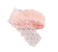 Pizzi E Merletti 10 metri doppio nastro di pizzo a forma cuore cucito 45MM trim fai da te tessuto ricamo accessori artigianali(Shell Pink)