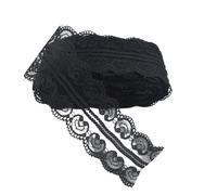 Pizzi E Merletti 10 metri doppio nastro di pizzo a forma cuore cucito 45MM trim fai da te tessuto ricamo accessori artigianali(Noir)