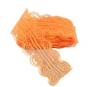 Pizzi E Merletti 10 metri doppio nastro di pizzo a forma cuore cucito 45MM trim fai da te tessuto ricamo accessori artigianali(Orange)