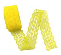 Pizzi E Merletti 10 Metri/lotto Nastro Bilaterale Del Merletto Artigianato Ricamato Netto for La Cerimonia Nuziale for Il Vestito for Cucire Decorazioni Dell'arco Larghezza 5 cm(Yellow Lace)