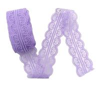 Pizzi E Merletti 10 Metri/lotto Nastro Bilaterale Del Merletto Artigianato Ricamato Netto for La Cerimonia Nuziale for Il Vestito for Cucire Decorazioni Dell'arco Larghezza 5 cm(Light purple Lace)