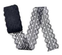 Pizzi E Merletti 10 Metri/lotto Nastro Bilaterale Del Merletto Artigianato Ricamato Netto for La Cerimonia Nuziale for Il Vestito for Cucire Decorazioni Dell'arco Larghezza 5 cm(Black Lace)