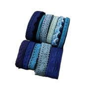 Pizzi E Merletti 2 Pcs 10 Yard Lot Of Color Cotton Lace Garment Fabric Decorative Cotton Crochet Lace Ribbon Merletto Al Metro (Color : Blue 10yard)