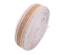 Pizzi E Merletti 2M 25MM Rotoli di tela iuta Nastro con pizzo Decorazioni for matrimoni rustici vintage Ornamenti for feste Forniture artigianali fai da te(C-24)