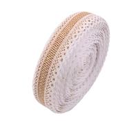 Pizzi E Merletti 2M 25MM Rotoli di tela iuta Nastro con pizzo Decorazioni for matrimoni rustici vintage Ornamenti for feste Forniture artigianali fai da te(C-26)